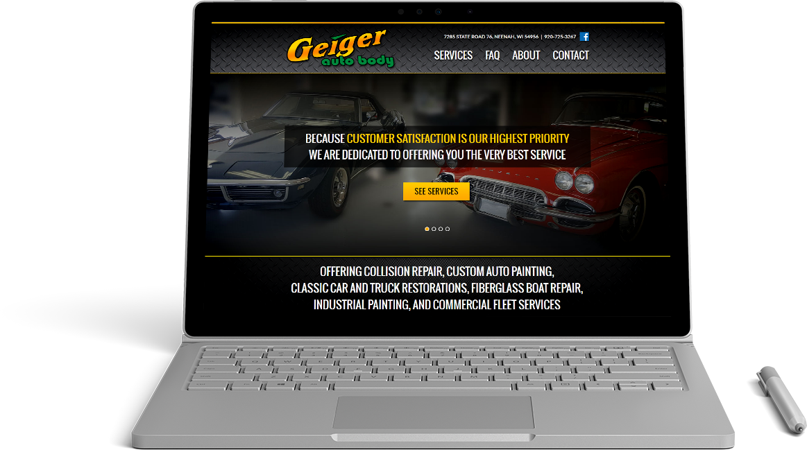Geiger Auto Body Website Preview